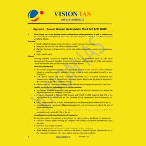 VISION IAS GENERAL STUDIES MAINS MOCK TEST-1237 (2019)