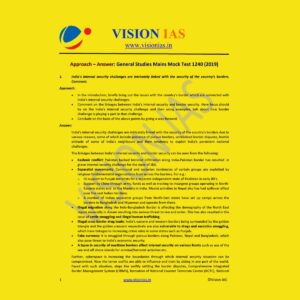 VISION IAS GENERAL STUDIES MAINS MOCK TEST-1240 (2019)