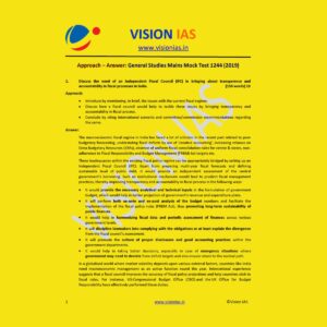VISION IAS GENERAL STUDIES MAINS MOCK TEST-1244 (2019)
