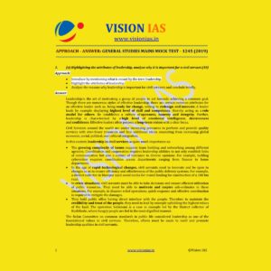 VISION IAS GENERAL STUDIES MAINS MOCK TEST-1245 (2019)
