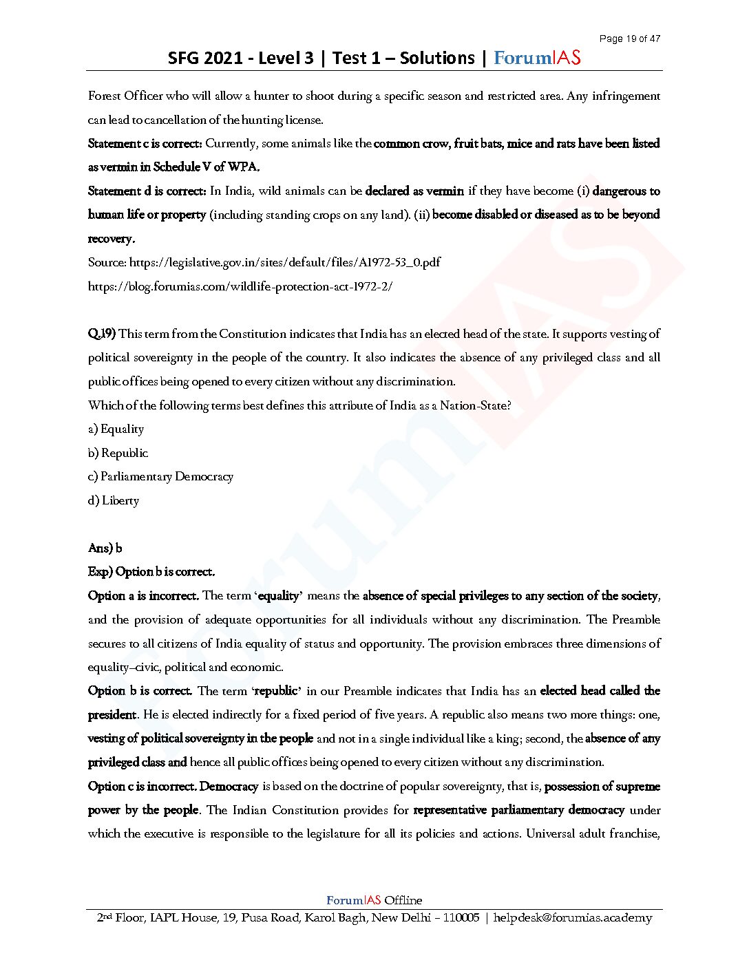 FORUM IAS SFG LEVEL 3 TEST I 2021 Imagerunners