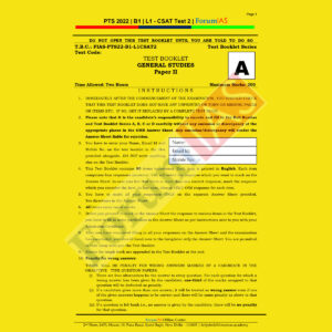 FORUM IAS GENERAL STUDIES PTS 2022 BATCH-B-1, L-1- CSAT-TEST-2 (BLACK & WHITE)
