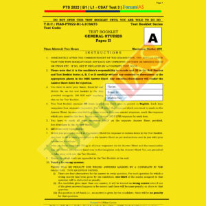 FORUM IAS 2022 GENERAL STUDIES BATCH-B-1, L-1- CSAT-TEST-3 PTS 2022 (BLACK V& WHITE)