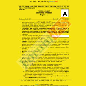 FORUM IAS GENERAL STUDIES BATCH-B-1, L-2- G.S-TEST-2 PTS 2022