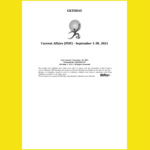 GKTODAY CURRENT AFFAIRS SEPTEMBER 2021 (BLACK & WHITE)
