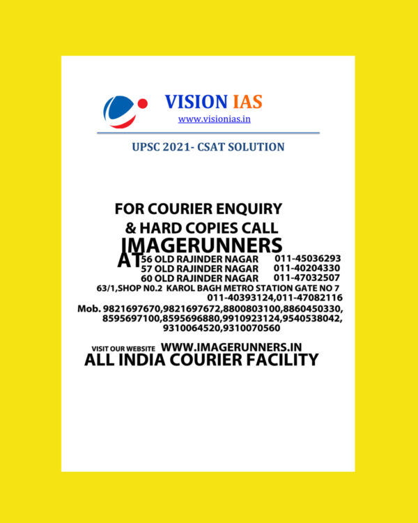 VISION IAS UPSC PRELIMS PAPER-2 CSAT SOLUTION (2021)