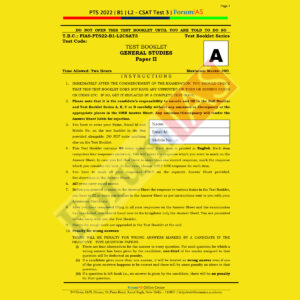 FORUM IAS GENERAL STUDIES 2022- PTS 2022 BATCH-B-1, L-2- CSAT TEST-01 TO TEST- 7 (BLACK & WHITE) GROUPED