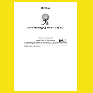 GKTODAY CURRENT AFFAIRS QUIZ OCTOBER 2021 (BLACK & WHITE)