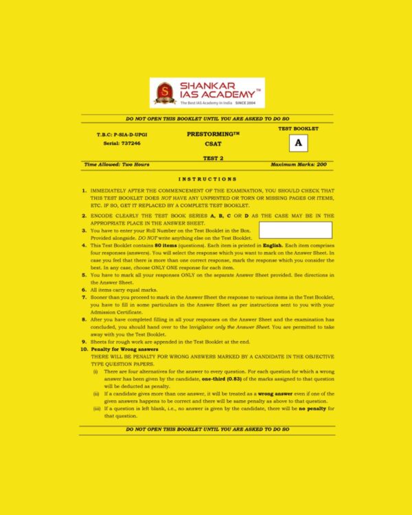 SHANKAR IAS ACADEMY-CSAT-TEST-2 (BLACK & WHITE)