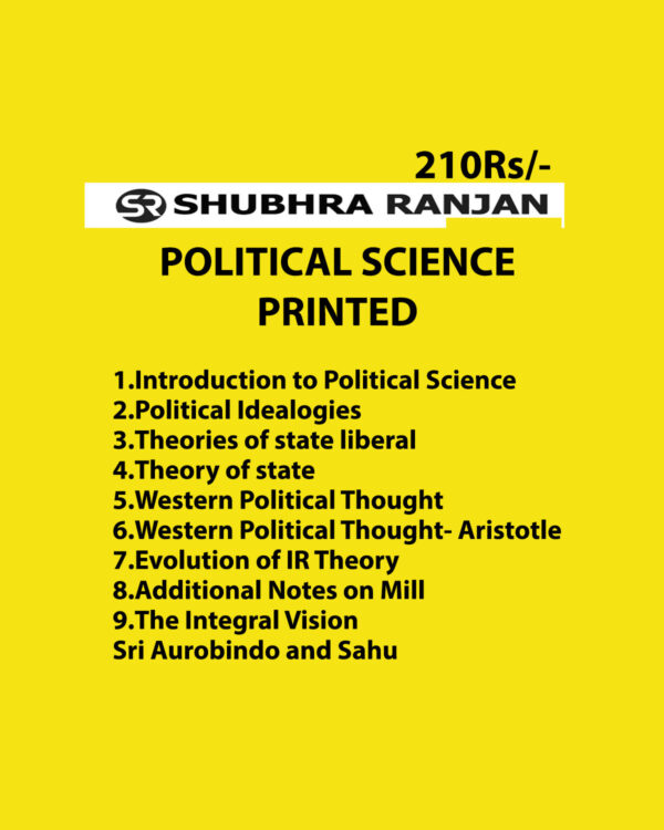 SHUBHRA RANJAN POLITICAL SCIENCE PRINTED BLACK & WHITE
