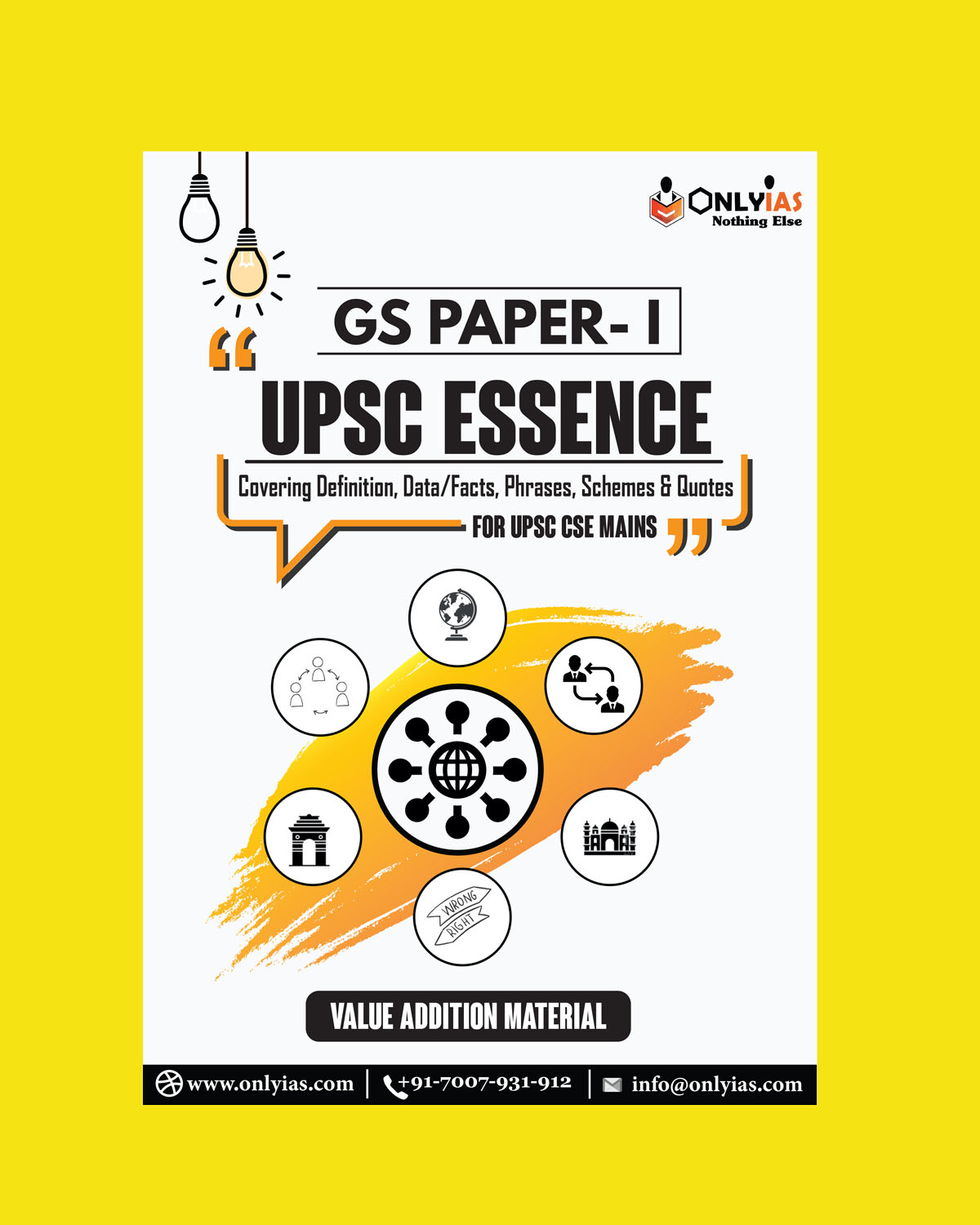ONLY IAS PRAHAAR 2021 GS PAPER-I UPSC ESSENCE (COVERING DEFINITION,DATA FACTS PHRASSES SEHRMES & QUOTES) FOR UPSC CSE MAINS –VALE ADDITION MATERIAL (BLACK & WHITE)