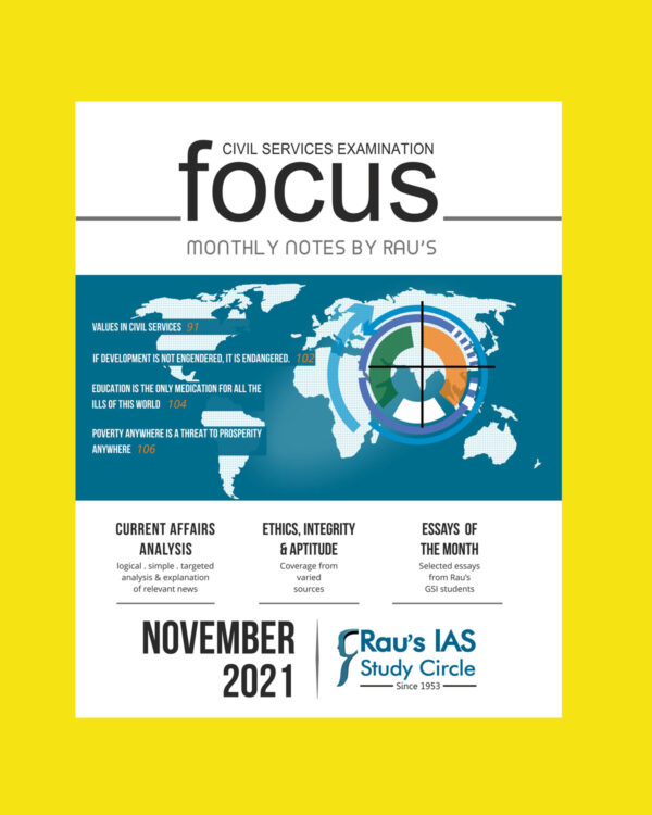 RAU’S IAS FOCUS CURRENT AFFAIRS NOVEMBER  2021 (BLACK & WHITE)