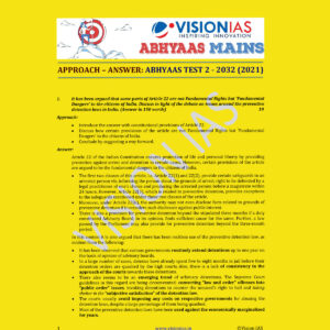 VISION IAS ABHYAAS 2021 MODEL  ANSWER ABHYAAS TEST-2 (TEST CODE-2032)-2021 (MODEL PAPERS ) (BLACK & WHITE)
