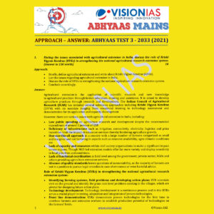 VISION IAS ABHYAAS 2021 MODEL  ANSWER ABHYAAS TEST-3 (TEST CODE- 2033)-2021 (MODEL PAPERS ) (BLACK & WHITE)