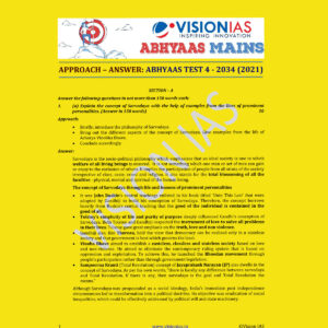 VISION IAS ABHYAAS 2021 MODEL  ANSWER ABHYAAS TEST-4 (TEST CODE- 2034)-2021 (MODEL PAPERS ) (BLACK & WHITE)