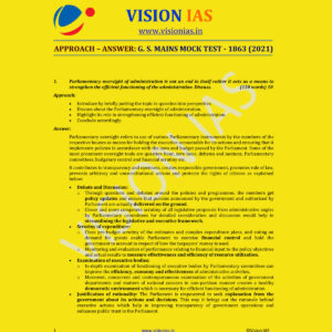 VISION IAS APPROACH-ANSWER G.S MAINS MOCK TEST-1863 (2021) (MODEL PAPERS )(BLACK & WHITE)