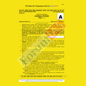 FORUM IAS 2022 PREPARATORY- TEST-36 (PTS-2022-BATCH-1) (BLACK &WHITE)