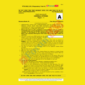 FORUM IAS 2022 PREPARATORY- TEST-41 (PTS-2022-BATCH-1) (BLACK &WHITE)