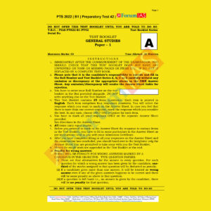 FORUM IAS 2022 PREPARATORY- TEST-42 (PTS-2022-BATCH-1) (BLACK &WHITE)