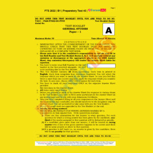 FORUM IAS 2022 PREPARATORY- TEST-45 (PTS-2022-BATCH-1) (BLACK &WHITE)