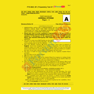 FORUM IAS 2022 PREPARATORY- TEST-47 (PTS-2022-BATCH-1) (BLACK &WHITE)