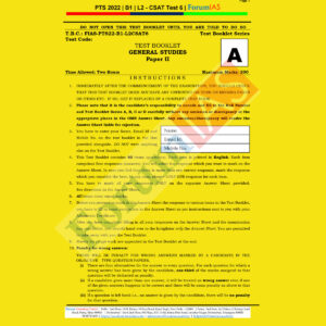 FORUM IAS 2022 PTS 2022 BATCH-B-1, L-2- CSAT-TEST-6 (BLACK & WHITE)