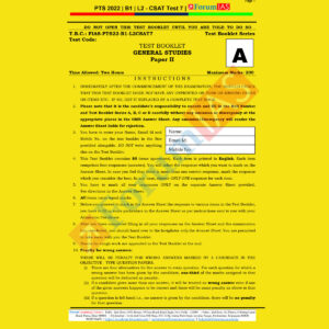 FORUM IAS 2022 PTS 2022 BATCH-B-1, L-2- CSAT-TEST-7 (BLACK & WHITE)