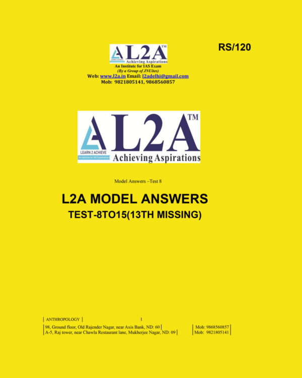 L2A 2021 ANTHROPOLOGY  MODEL ANSWERS TEST  8 TO 15 (13TH MISSING) 2020-21- (BLACK & WHITE)