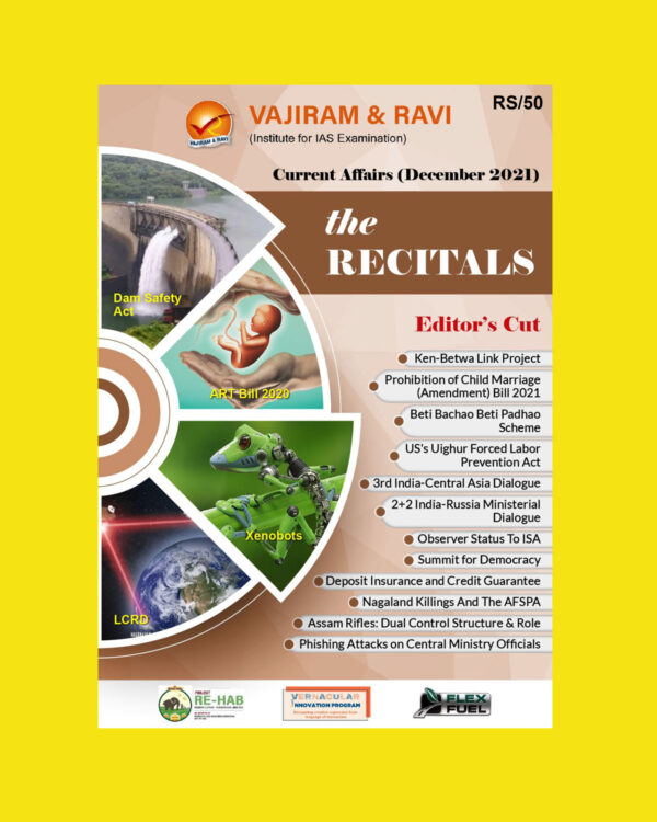 VAJIRAM  & RAVI CURRENT AFFAIRS DECEMBER (RECITALS)2021 (BLACK & WHITE)