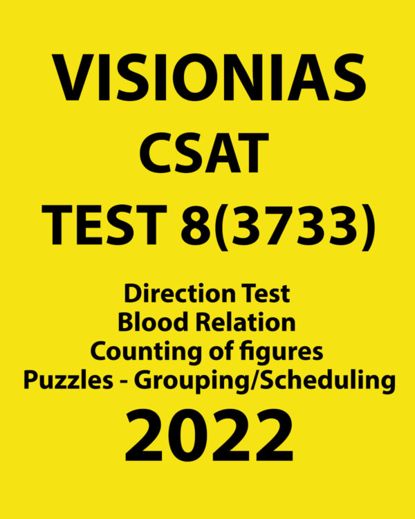 VISION IAS 2022 CSAT TEST-8 (TEST CODE-3733) 2022 DIRECTION TEST BLOOD RELATION COUNTING OF  FIGURES PUZZLES GROUPING SCHEDULING (BLACK & WHITE)