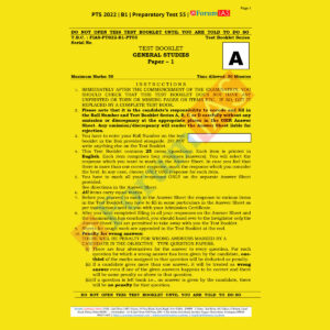 FORUM IAS 2022 PREPARATORY- TEST-55 (PTS-2022-BATCH-1) (BLACK &WHITE)