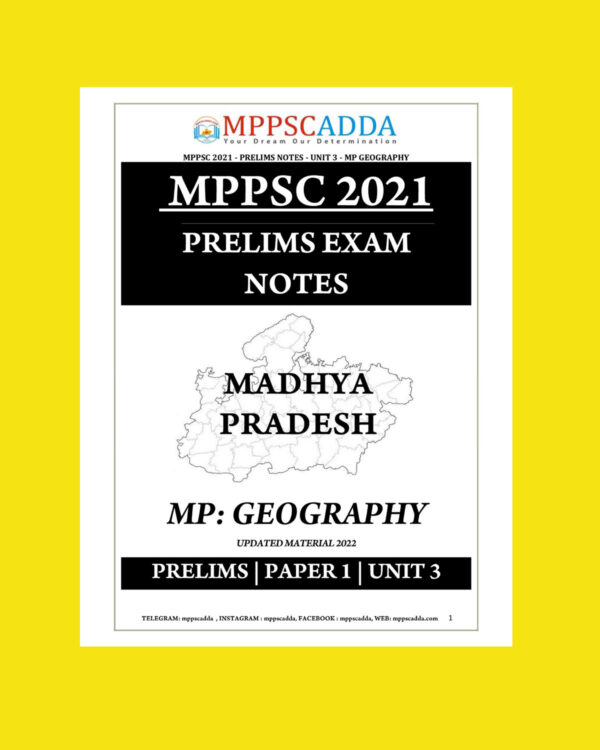 MPPSCADDA MPPSC 2021 PRELIMS EXAM NOTES  (BLACK & WHITE) GROUPED