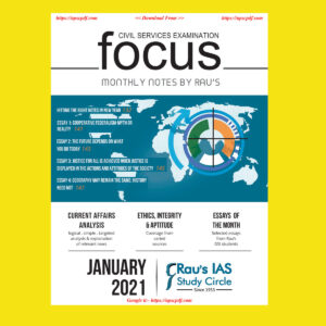 RAU’S IAS CURRENT AFFAIRS FOCUS MAGAZINE JANUARY 2021 (BLACK & WHITE)