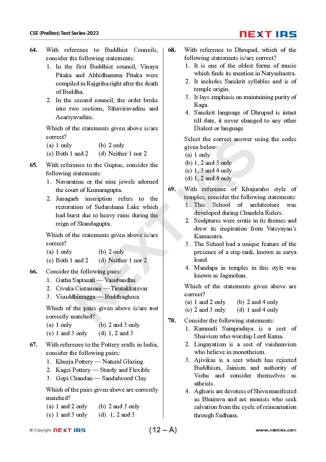 NEXTIAS 2022 TEST-16 (TEST CODE-221016) GENERAL STUDIES CSE (P) TEST SERIES 2022 SUBJECT- INDIAN POLITY & GOVERNANCE (FULL SYLLABUS)-REVISION OF TEST-15+CURRENT AFFAIRS –(JUNE 2021 TO JULY 2021) (BLACK & WHITE) - Image 3