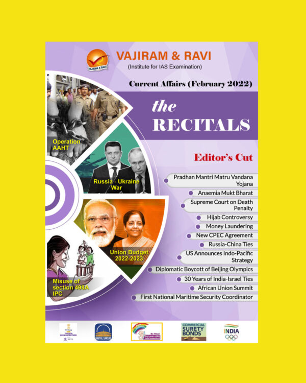 VAJIRAM & RAVI CURRENT AFFAIRS FEBRUARY  2022( THE RECITALS CURRENT AFFAIRS) (BLACK &WHITE)
