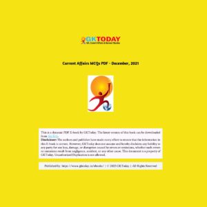 GK TODAY CURRENT AFFAIRS QUIZ DECEMBER 2021(BLACK & WHITE)