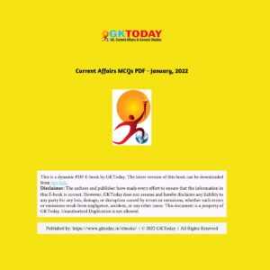 GKTODAY CURRENT AFFAIRS QUIZ JANUARY 2022 (BLACK & WHITE)