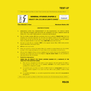 RAU’S IAS 2022 GENERAL STUDIES TEST-37 (ENV, BIO & CLIMATE CHANGE ) (BLACK & WHITE)
