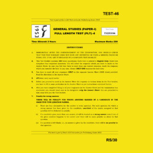 RAU’S IAS 2022 GENERAL STUDIES TEST-46 (FULL LENGTH TEST) (BLACK & WHITE)