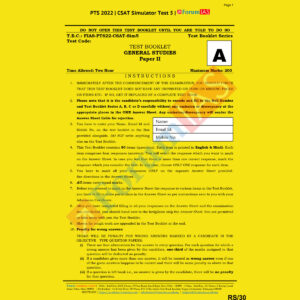 FORUM IAS CSAT 2022 SIMULATOR TEST-5 (BLACK & WHITE)