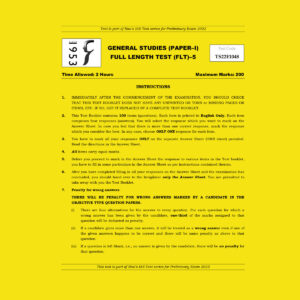 RAU’S IAS 2022 GENERAL STUDIES TEST-47 (FULL LENGTH TEST -5) (BLACK & WHITE)