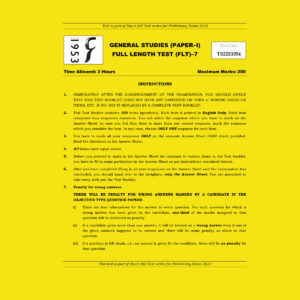 RAU’S IAS 2022 GENERAL STUDIES TEST-49 (FULL LENGTH TEST -7) (BLACK & WHITE)