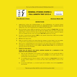 RAU’S IAS 2022 GENERAL STUDIES TEST-50 (FULL LENGTH TEST -8) (BLACK & WHITE)