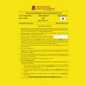 SHANKARIAS 2022 TEST-12 ( MOCK TEST-3) PRESTROMING 2022 (BLACK & WHITE)