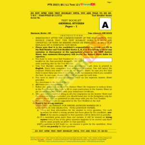 FORUMIAS PTS 2023 BATCH 1 TEST-12 (BATCH 1 LEVEL 1) (BLACK  & WHITE)