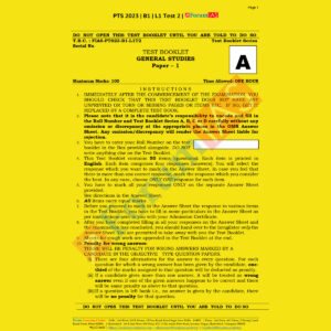 FORUMIAS PTS 2023 BATCH 1 TEST-2 (BATCH 1 LEVEL 1) (BLACK  & WHITE)