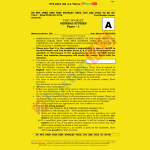 FORUMIAS PTS 2023 BATCH 1 TEST-6 (BATCH 1 LEVEL 1) (BLACK  & WHITE)