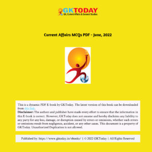 GKTODAY CURRENT AFFAIRS QUIZ JUNE 2022 (BLACK & WHITE)