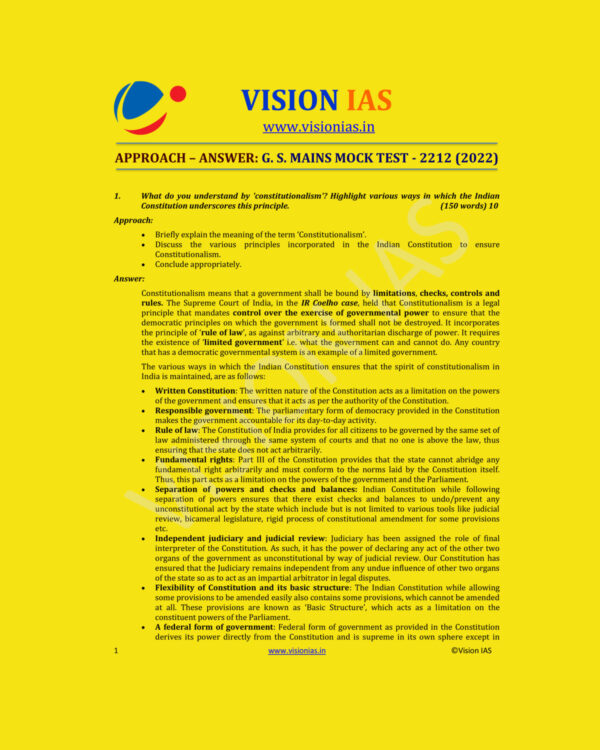 VISION IAS 2022 TEST-2212 (MODEL ANSWER) (2022) (BLACK & WHITE)