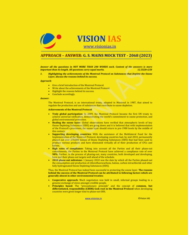 VISION IAS 2023 APPROACH ANSWER  GS MAINS MOCK TEST-2068 (2023) MODEL PAPER (BLANK & WHITE)